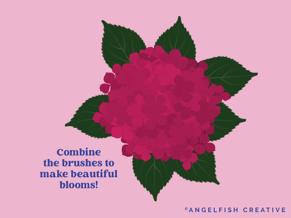 Hydrangea Brush Set for Procreate | Floral Petal Scatter Leaf Stamp Brushes, bloom artwork