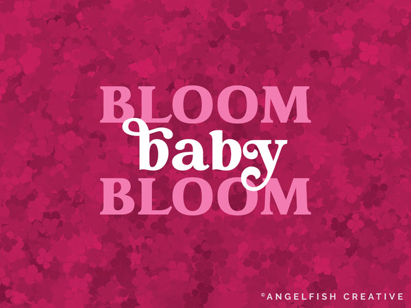 Hydrangea Brush Set for Procreate | Floral Petal Scatter Leaf Stamp Brushes, bloom baby bloom text design