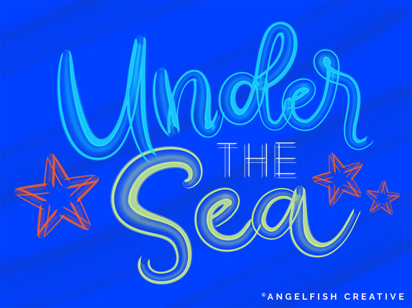 Liquid Brush for Procreate | 3D Lettering Water Stream Watercolour Brush, under the sea hand lettering