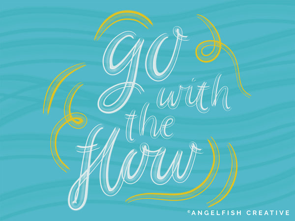 Liquid Brush for Procreate | 3D Lettering Water Stream Watercolour Brush, go with the flow hand lettering