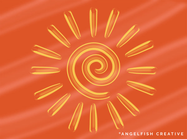 Liquid Brush for Procreate | 3D Lettering Water Stream Watercolour Brush, sun artwork