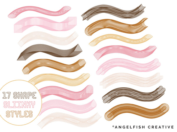 Slinky Brush Set, ipad procreate, mandala spiral brushes, shape slinky styles