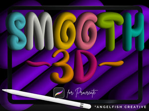 Smooth 3D Brush for Procreate | 3D Monoline Lettering Brush, title artwork
