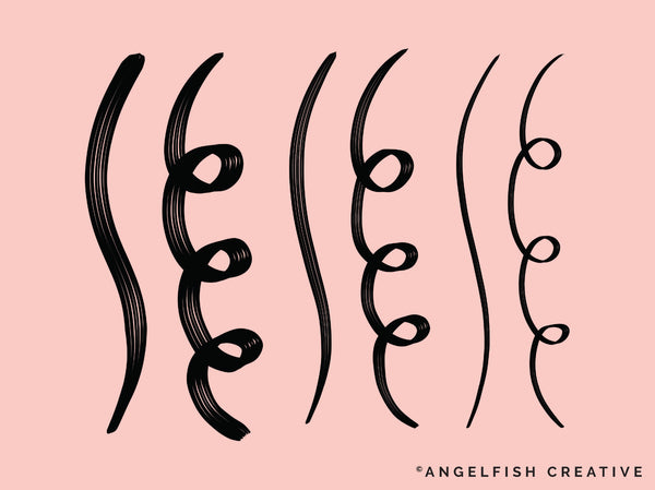 Streaky Brush for Procreate | Grunge Texture Streaks Calligraphy Lettering Brush, brush sizes