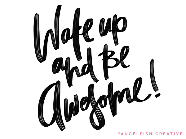 Streaky Brush for Procreate | Grunge Texture Streaks Calligraphy Lettering Brush, wake up and be awesome hand lettering