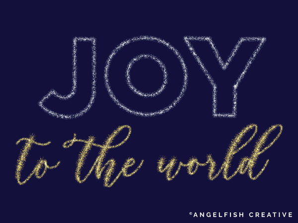 Tinsel Procreate Brush Set | Set of 48 Christmas Sparkle Glitter Tinsel Brushes, joy to the world hand lettering