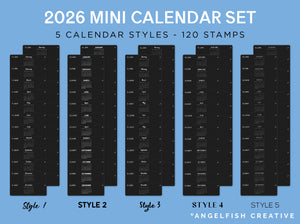 2026 Mini Calendar Month Stamp Brushes for Procreate, digital planner, procreate brushes screenshot