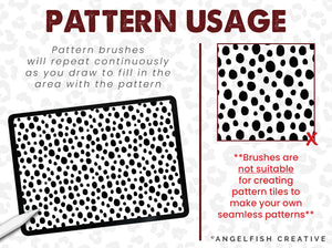 Animal Print Patterns Brush Set for Procreate | 36 animal hide, leopard, skin, stripe, scale & fur brushes, pattern usage