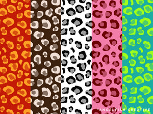 Animal Print Procreate Brush Set, leopard spots, stripes & scales patterns, pattern in different colours
