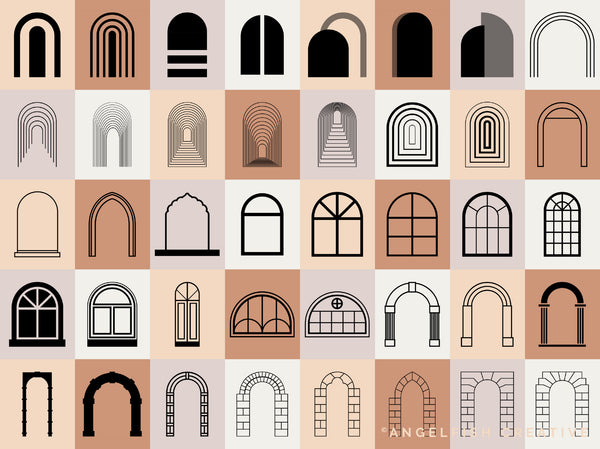 Arch Procreate Brush Set | 80 Curved Arches Shape Stamp Brushes, arch shapes page 2