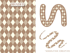 Argyle Pattern Brush for Procreate, seamless diamond check, pattern 2