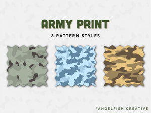 Army Print Pattern Brushes for Procreate, military camouflage brush set, pattern styles