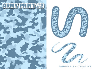 Army Print Pattern Brushes for Procreate, military camouflage brush set, army print style 2