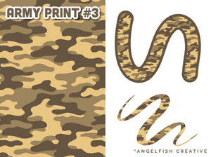 Army Print Pattern Brushes for Procreate, military camouflage brush set, army print style 3