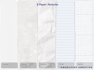Ballpoint Biro Procreate Brush Set, pen and paper brushes, paper textures examples