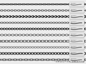 Basic Chains Procreate Brush Set: 30 flat link brushes, chain styles page 2