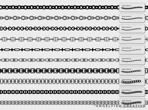 Basic Chains Procreate Brush Set: 30 flat link brushes, chain styles page 3