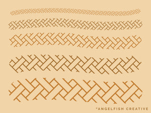 Basketweave Brush for Procreate | seamless weaving woven repeating pattern brush, brush draw in different sizes