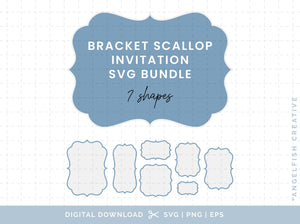 Bracket Scallop Invitation Stationery Bundle - SVG, PNG, EPS Cutting Files/Clipart, title