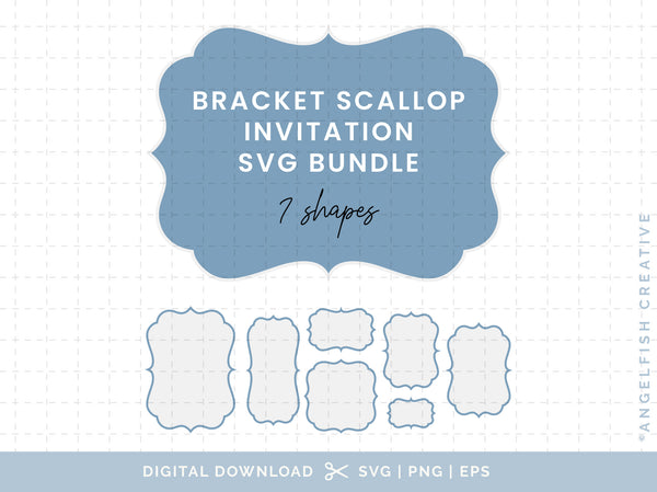 Bracket Scallop Invitation Stationery Bundle - SVG, PNG, EPS Cutting Files/Clipart, title