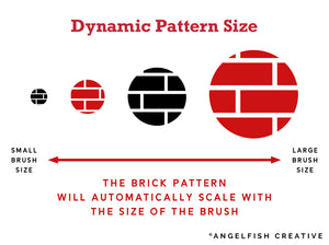 Brick Brush for Procreate | Seamless House Brickwork Subway Tile Pattern Brush, dynamic pattern size