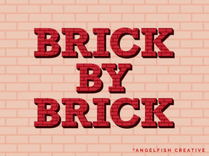 Brick Brush for Procreate | Seamless House Brickwork Subway Tile Pattern Brush, brick by brick lettering