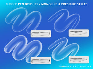 Bubble Pen Brush Set for Procreate, clear lettering brushes, brush styles