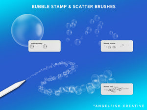 Bubble Pen Brush Set for Procreate, clear lettering brushes, extra brushes