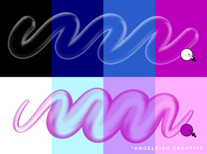 Bubble Pen Brush Set for Procreate, clear lettering brushes, title, bubble effect in different colours