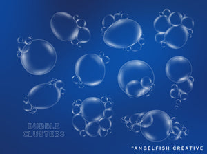 Bubble Stamps Procreate Brush Set | 100 Digital Bubbles Shapes Stamp Brushes, bubble cluster shapes