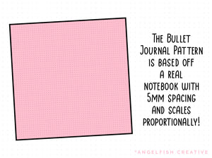 Bullet Journal Stamp & Pattern Brush for Procreate | Seamless Grid Dot Brushes, pattern scales proportionally