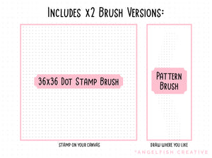 Bullet Journal Stamp & Pattern Brush for Procreate | Seamless Grid Dot Brushes, 2 brush versions