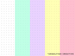 Bullet Journal Stamp & Pattern Brush for Procreate | Seamless Grid Dot Brushes, pattern in different colours