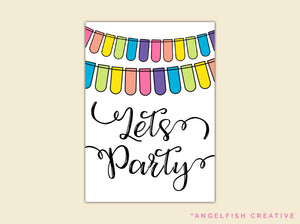 Bunting Border Procreate Brush Set, flag banner brushes, lets party invite