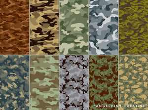 Camouflage Pattern Brushes for Procreate, military army print brush set, patterns page 1