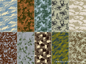 Camouflage Pattern Brushes for Procreate, military army print brush set, patterns page 2