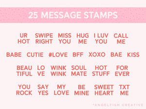 Candy Heart Drawing Kit Brush Set for Procreate | Valentine's Day Conversation Heart Creator, message stamps