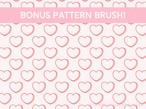 Candy Heart Drawing Kit Brush Set for Procreate | Valentine's Day Conversation Heart Creator, pattern brush