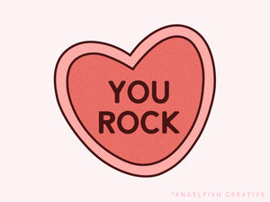 Candy Heart Drawing Kit Brush Set for Procreate | Valentine's Day Conversation Heart Creator, you rock