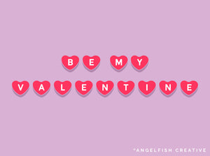 Candy Heart Stamp Brushes for Procreate | 130 Stamps, Conversation Heart, Anti-Valentine, Alphabet, be my valentine