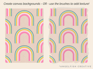 Canvas Textures Procreate Brush Set: 20 brushes, canvas backgrounds or add texture