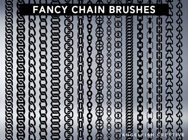 Chains Procreate Brush Set | 80 Metal Link Brushes, fancy chain brushes