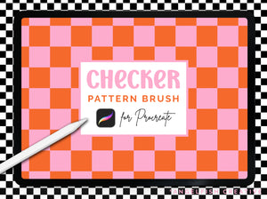 Checker Brush for Procreate | Checkerboard Seamless Pattern Brush, title