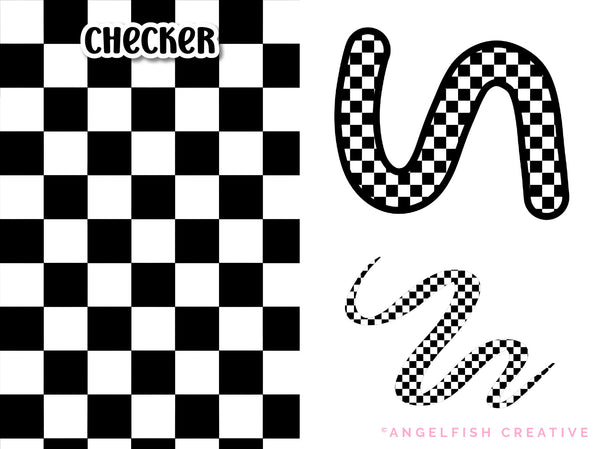 Checker Pattern Brush for Procreate, seamless square tile, checker brush