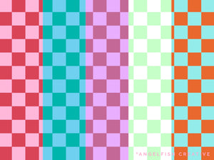 Checker Pattern Brush for Procreate, seamless square tile, coloured checker