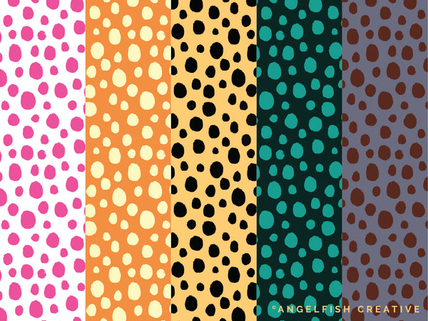 Cheetah Print Brush Set for Procreate | 6 Cheetah Animal Print Brushes, pattern in different colors