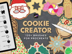 Cookie Creator Brush Set for Procreate: Gingerbread Honey Biscuit Icing Stamps, title