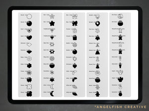 Cookie Creator Brush Set for Procreate: Gingerbread Honey Biscuit Icing Stamps, stamps page 1