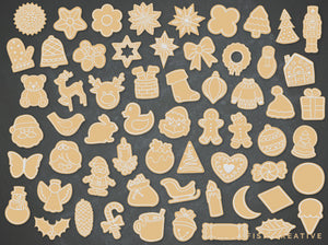 Cookie Creator Brush Set for Procreate: Gingerbread Honey Biscuit Icing Stamps, biscuit styles