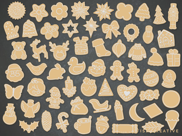 Cookie Creator Brush Set for Procreate: Gingerbread Honey Biscuit Icing Stamps, biscuit styles